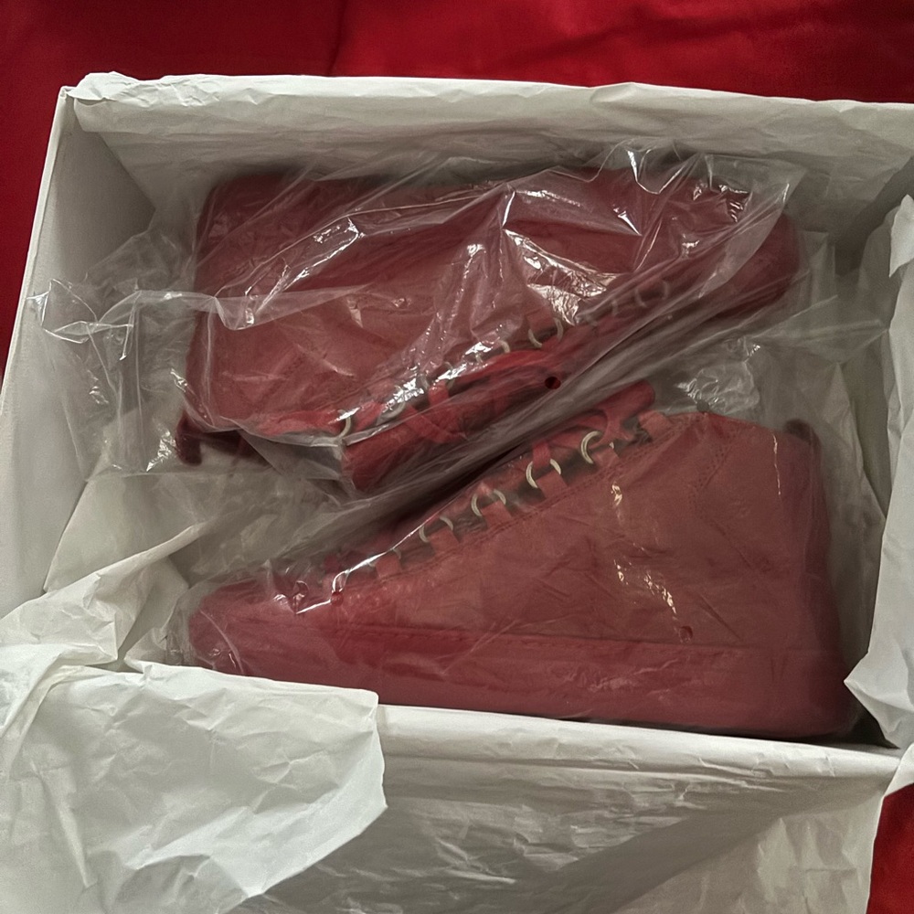 Balenciaga Red High-Top Sneakers - Picture 4 of 6